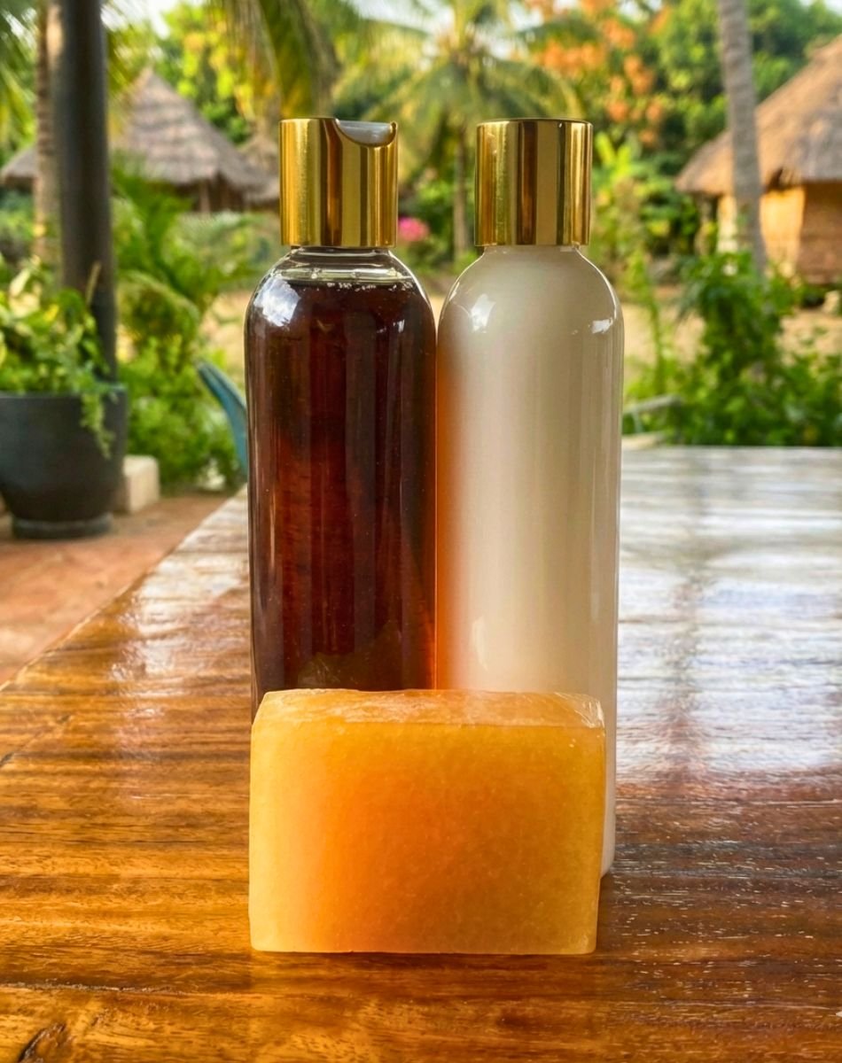 Batana Oil conditioner, soap, and shampoo line — private label ready products from Forestal MT